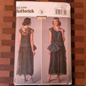 Butterick 6399 - Uncut - Making History - Sizes 14-22 - Drop Waist Dress w/ Bow